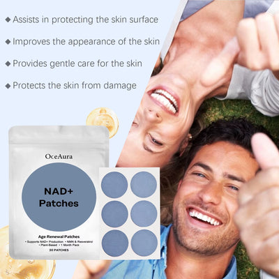 NAD+ Energy Boost Patches Enhance Focus & Cell Regeneration Immune Support Supplement for Vitality Rejuvenation Patches