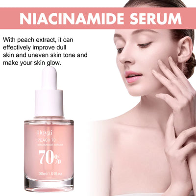 Peach Niacinamide Facial Serum Fade Melanin Dark Spot Shrink Pores Smooth Brighten Skin Moisturizing Rejuvenation Skincare