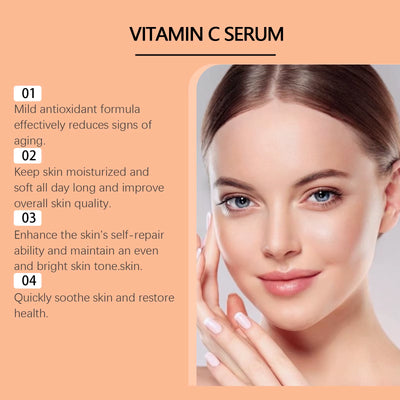 Vitamin C Facial Essence Hyaluronic Acid Dark Skin Brighten Serum Fade Fine Lines Moisturizing Repair Dull Skin Face Serum