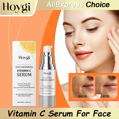 Vitamin C Facial Essence Hyaluronic Acid Dark Skin Brighten Serum Fade Fine Lines Moisturizing Repair Dull Skin Face Serum